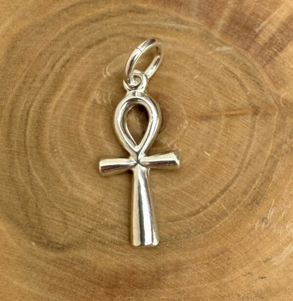 medalla hecha de plata 950 con diseño de cruz de ankh.