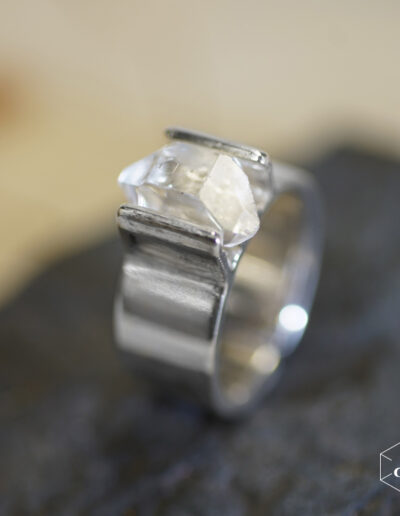 Anillo plata con cuarzo herkimer