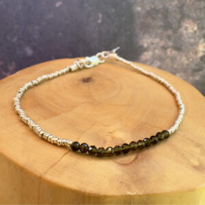 pulsera broches mostacillas obsidiana